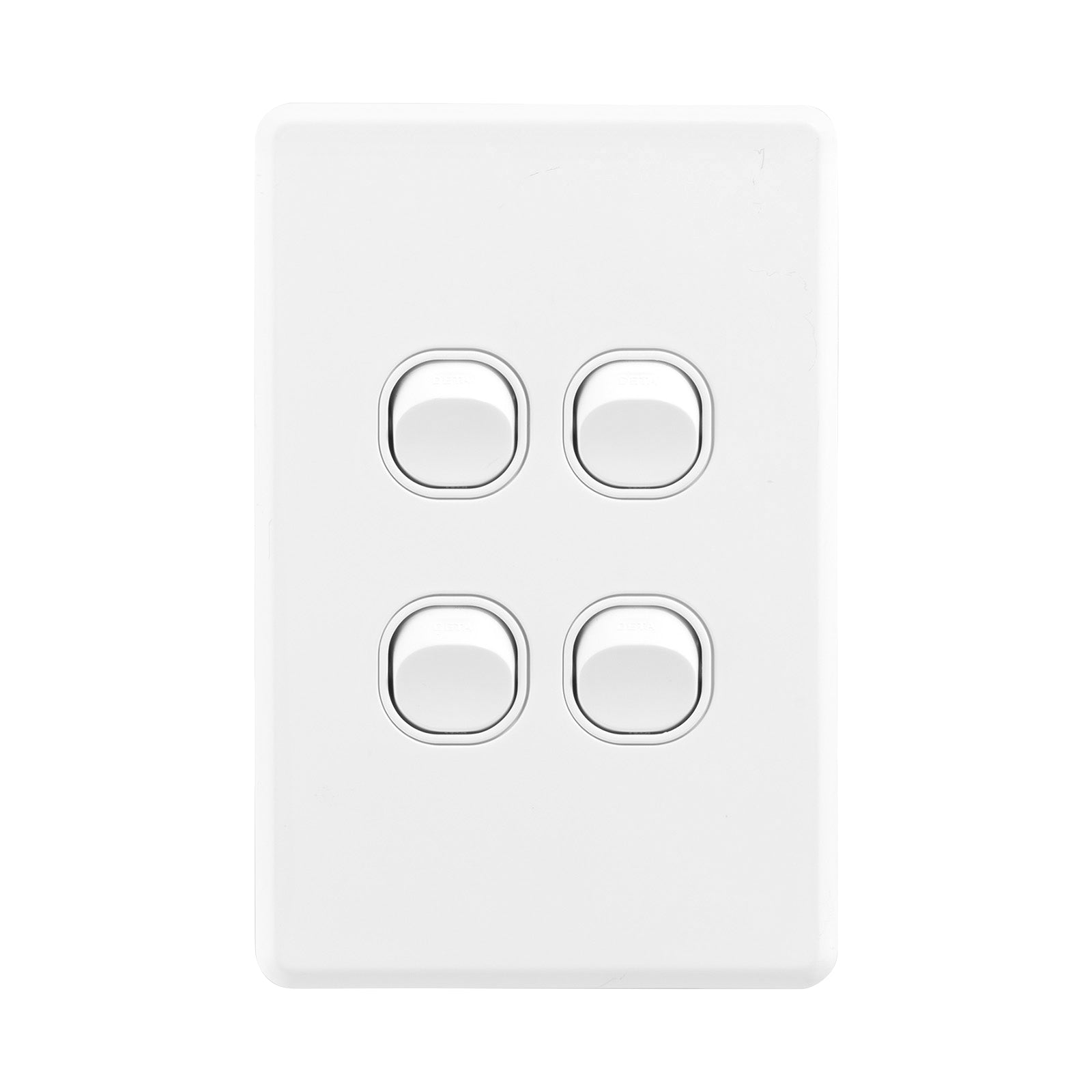 DETA Matte White S-Line Quad Vertical Wall Switch