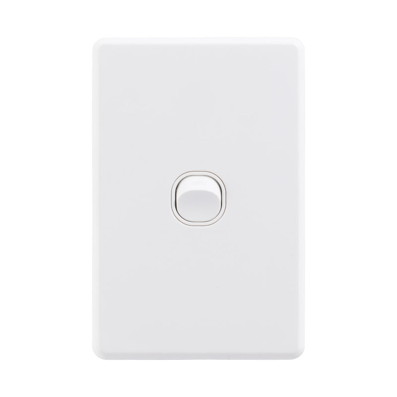 DETA Matte White S-Line Single Vertical Wall Switch