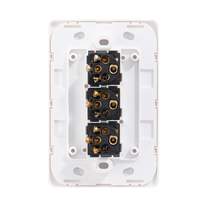 DETA Matte White S-Line Triple Vertical Wall Switch