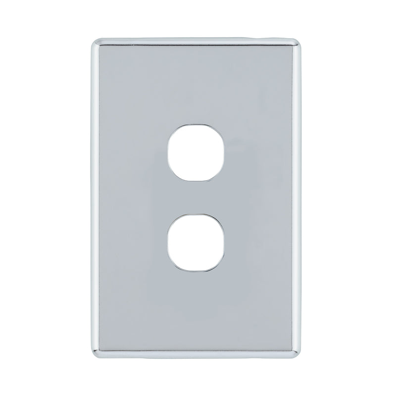 DETA Polished Chrome S-Line 2 Gang Switch Cover Plate