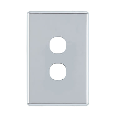 DETA Polished Chrome S-Line 2 Gang Switch Cover Plate