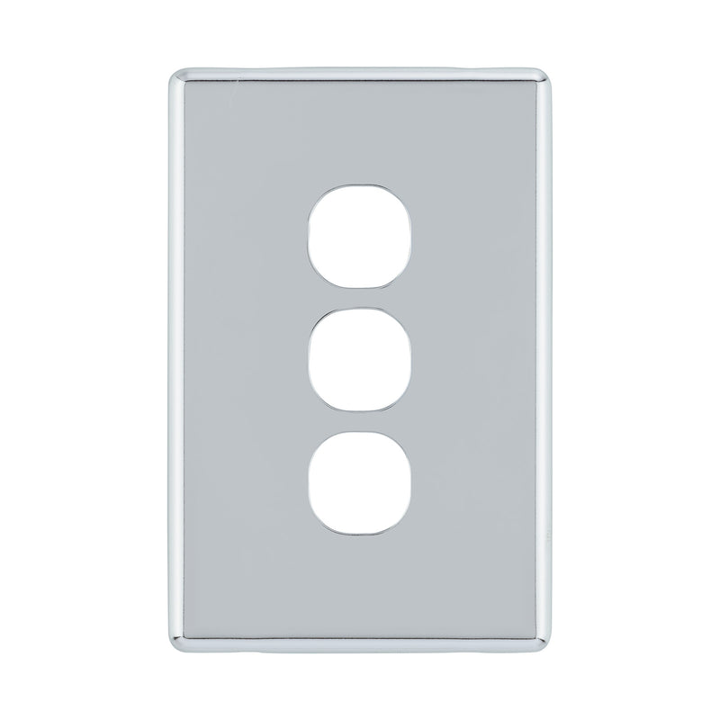 DETA Polished Chrome S-Line 3 Gang Switch Cover Plate