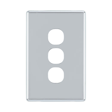 DETA Polished Chrome S-Line 3 Gang Switch Cover Plate