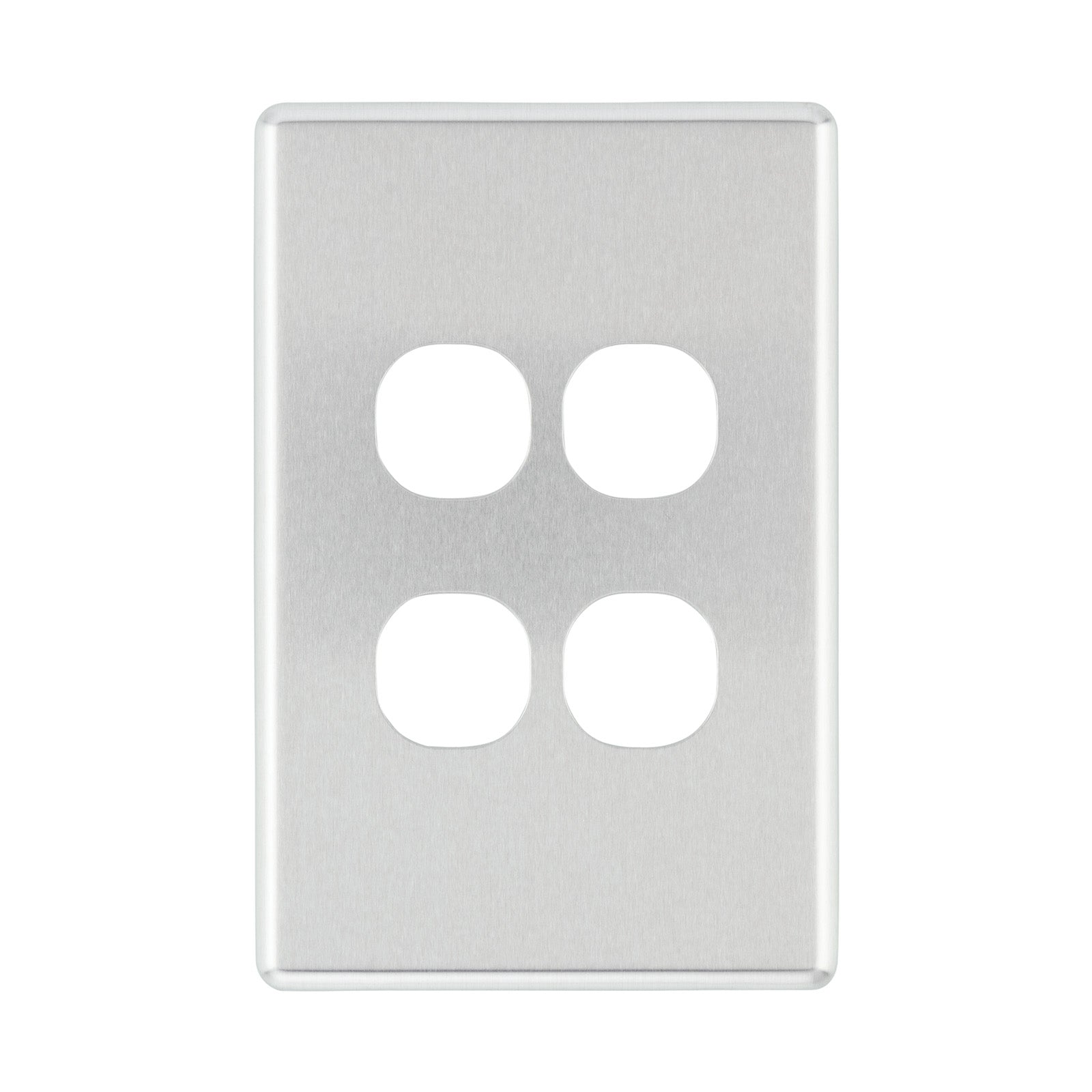 DETA S-Line Brushed Aluminium 4 Gang Switch Cover Plate