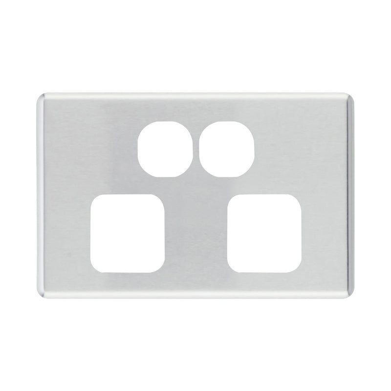DETA S-Line Double Brushed Aluminium PowerPoint Cover Plate