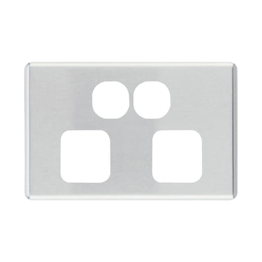 DETA S-Line Double Brushed Aluminium PowerPoint Cover Plate