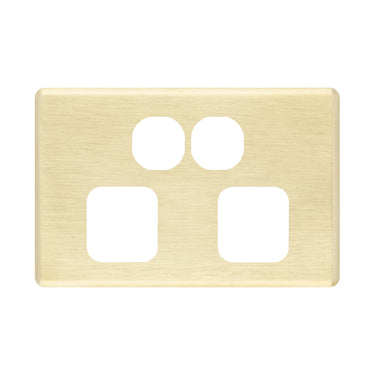 DETA S-Line Double Brushed Gold Finish PowerPoint Cover Plate