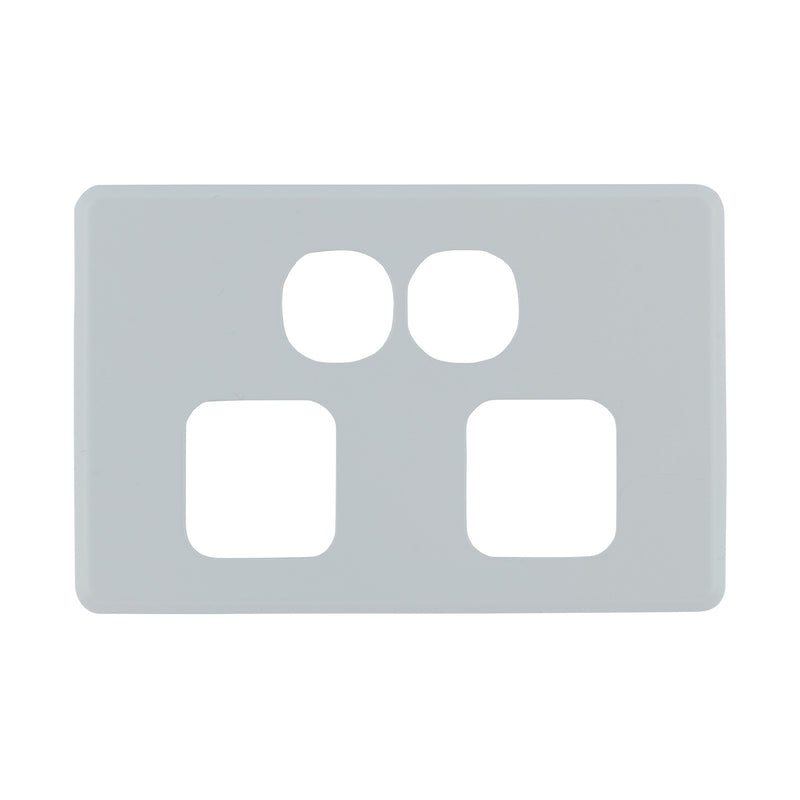 Powerpoint Coverplates DETA S-Line Double Soft Grey PowerPoint Cover Plate