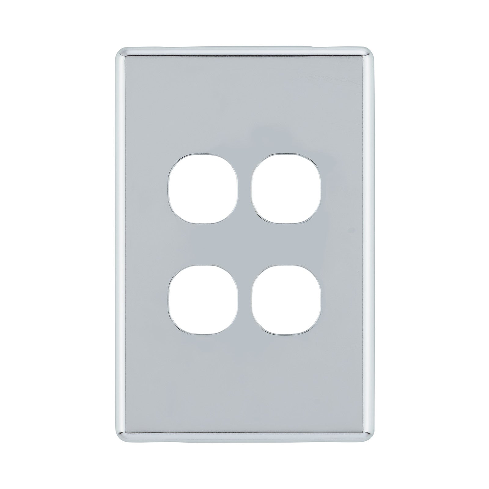 DETA S-Line Polished Chrome 4 Gang Switch Cover Plate
