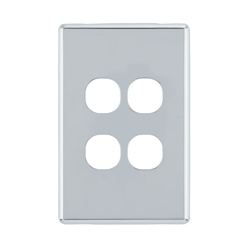 DETA S-Line Polished Chrome 4 Gang Switch Cover Plate