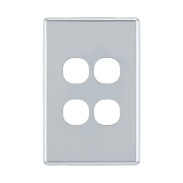 DETA S-Line Polished Chrome 4 Gang Switch Cover Plate