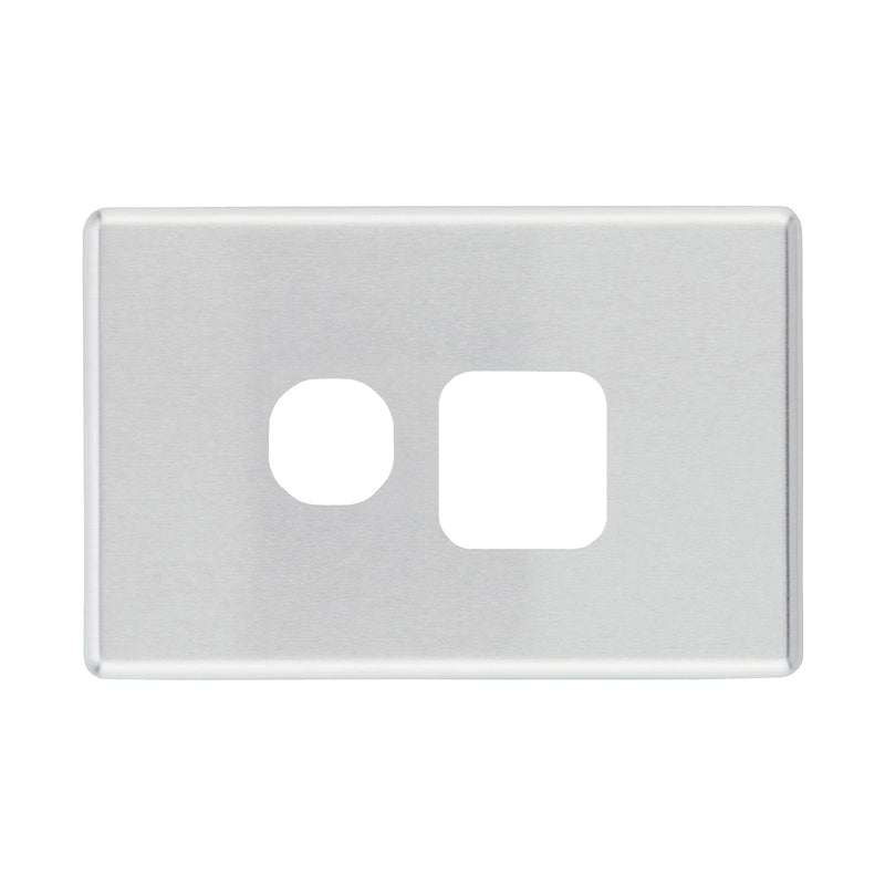 DETA S-Line Single Brushed Aluminium PowerPoint Cover Plate