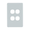 DETA S-Line Soft Grey 4 Gang Switch Cover Plate