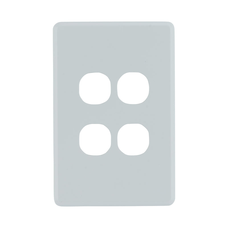 DETA S-Line Soft Grey 4 Gang Switch Cover Plate