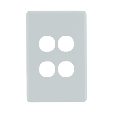 DETA S-Line Soft Grey 4 Gang Switch Cover Plate