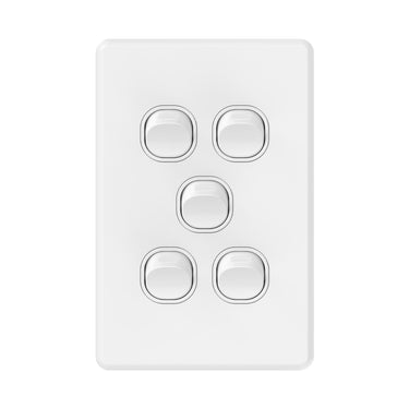 DETA S-line Five Gang Vertical Wall Switch