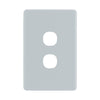 DETA Soft Grey S-Line 2 Gang Switch Cover Plate