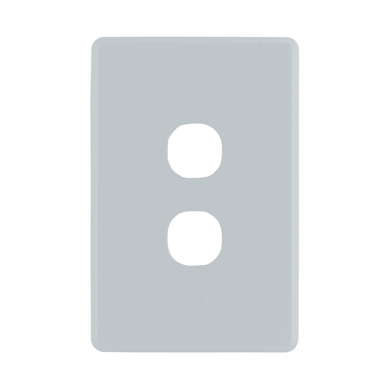 DETA Soft Grey S-Line 2 Gang Switch Cover Plate