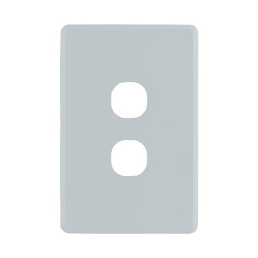 DETA Soft Grey S-Line 2 Gang Switch Cover Plate
