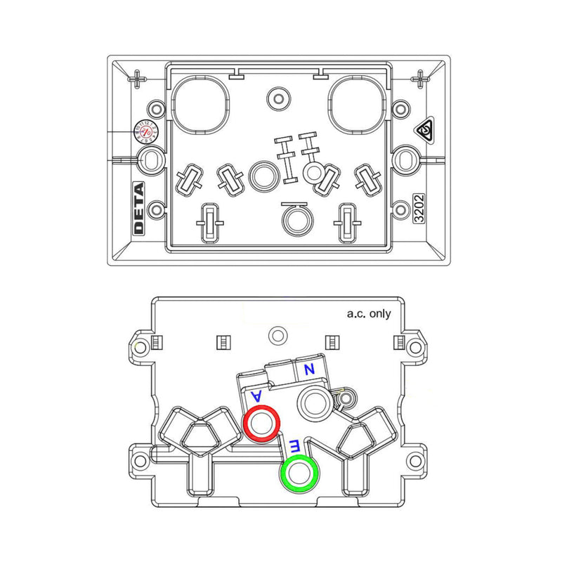 DETA Solid Plate Double PowerPoint  - 10 Pack