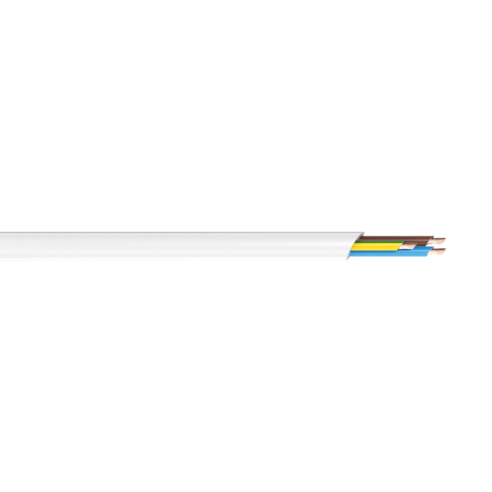 DETA White 5m 1mm² 3-Core Cable