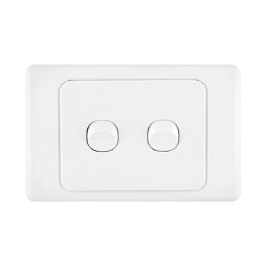 DETA White Double Gang Switch