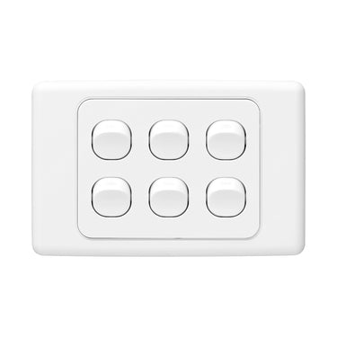 DETA White Six Gang Switch