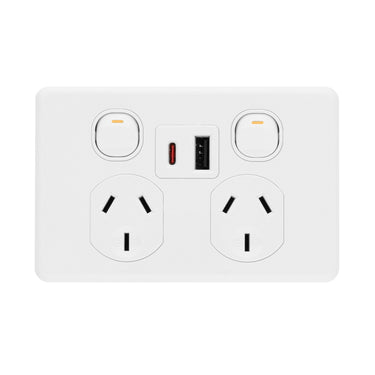 DETA X6 Double PowerPoint  with USB A+C PD 30W Fast Charging