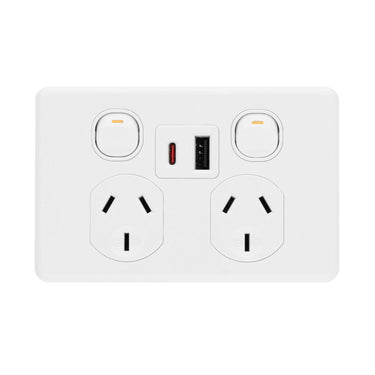 DETA X6 Double PowerPoint  with USB A+C PD 20W Fast Charging