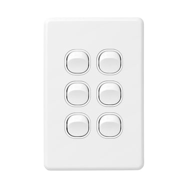 DETA X6 Gloss White Six Vertical Switch