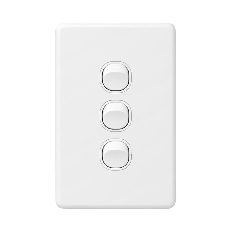 DETA X6 Gloss White Triple Vertical Switch