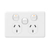 DETA X6 Series White Double PowerPoint  with Extra Switch