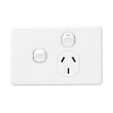 DETA X6 Series White Single PowerPoint  with Extra Switch
