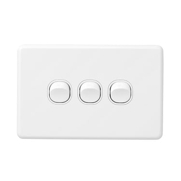 DETA X6 White Triple Horizontal Switch