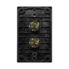 DETA X7 Matte Black Vertical Double Gang Switch