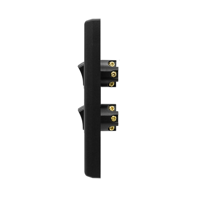 DETA X7 Matte Black Vertical Double Gang Switch