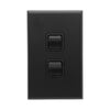 DETA X7 Matte Black Vertical Double Gang Switch