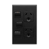 DETA X7 Matte Black Vertical Double PowerPoint  with extra switch