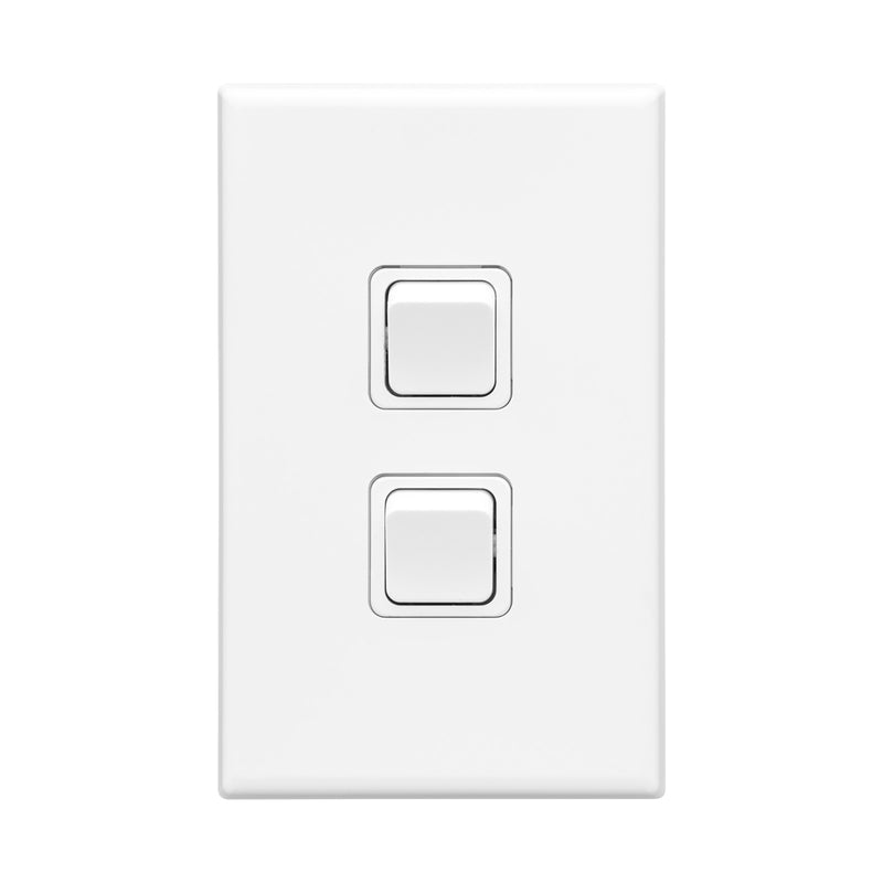DETA X7 Matte White Vertical Double Gang Switch
