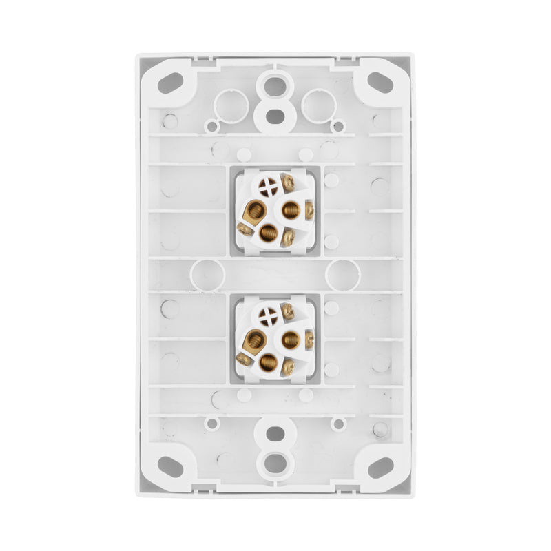 DETA X7 White Vertical Double Gang Switch