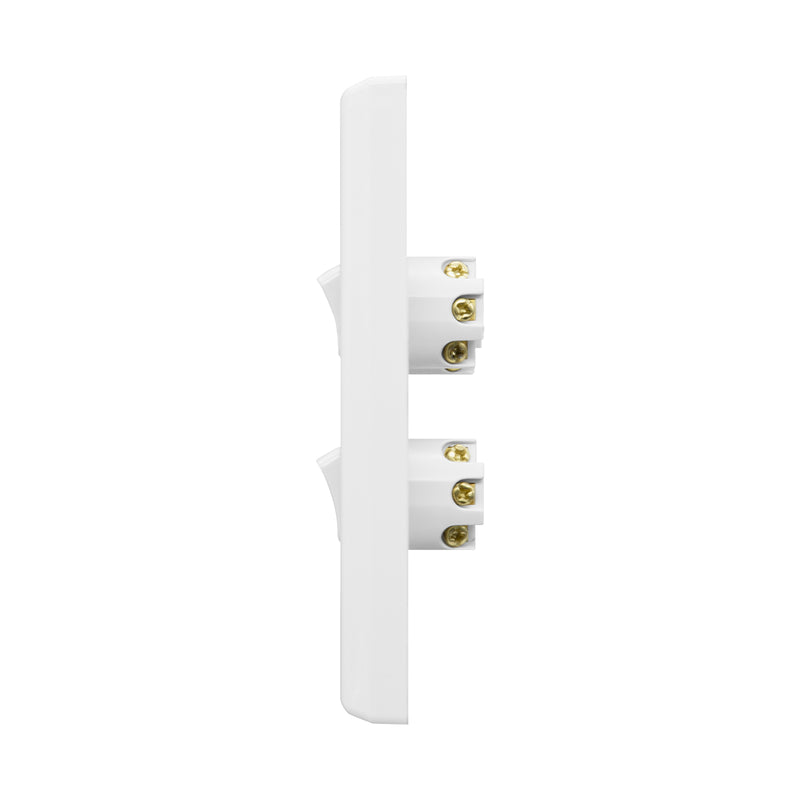 DETA X7 White Vertical Double Gang Switch