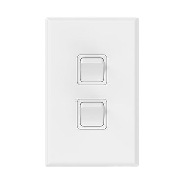 DETA X7 White Vertical Double Gang Switch