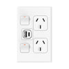 DETA X7 Vertical Double PowerPoint  with 2.1A USB Charger