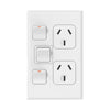 DETA X7 White Vertical Double PowerPoint  with Extra Switch