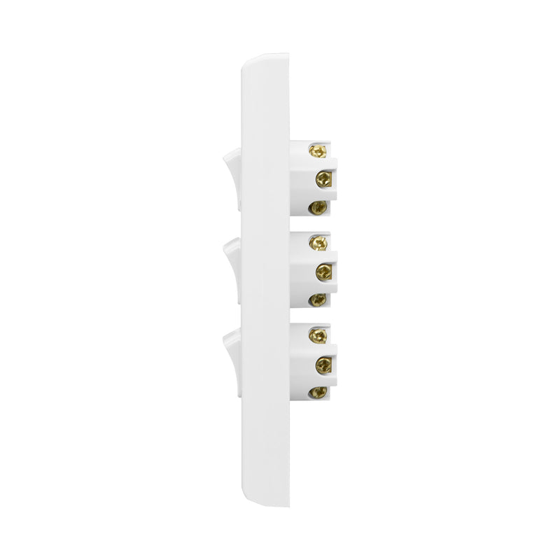 DETA X7 White Vertical Triple Gang Switch