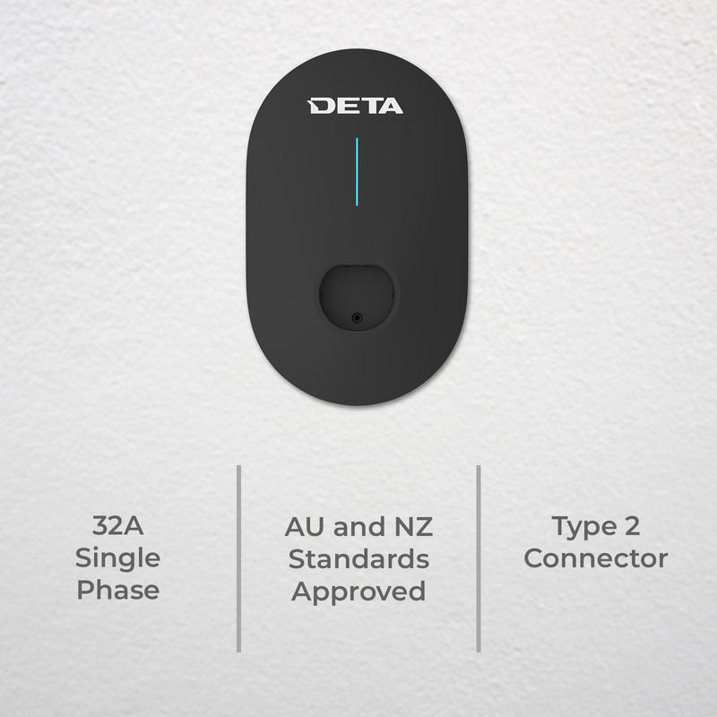 DETA IP55 7kW 32A Single Phase Type 2 Connector EV Charger with 5m Cable