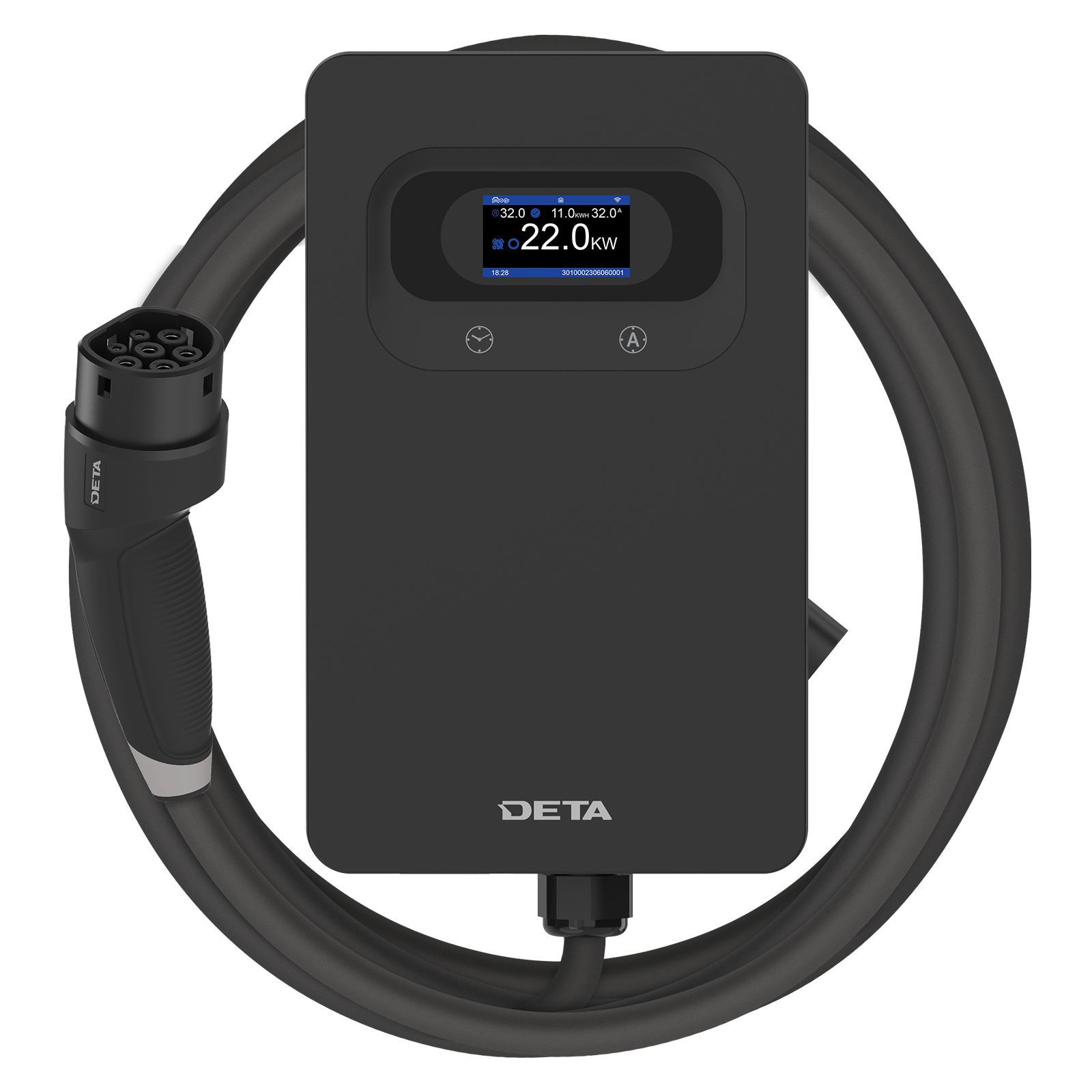 Deta 7/22kW Wall Mount Grid Smart EV Charger With 5m Cable