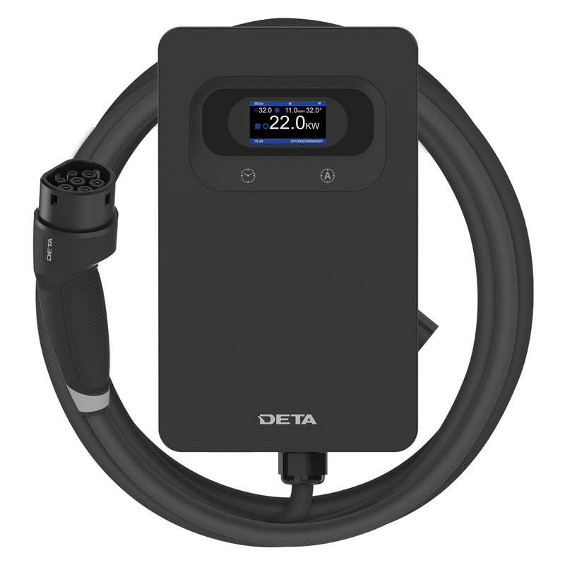 Deta 7/22kW Wall Mount Grid Smart EV Charger With 5m Cable
