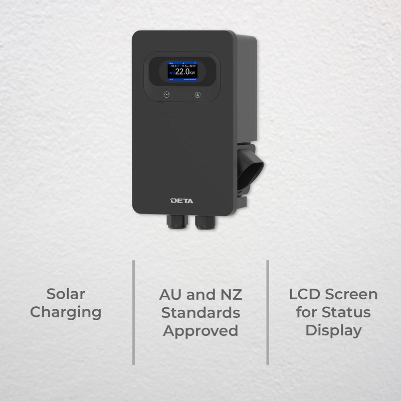 DETA 7/22kW Dual Phase Wall Mount EV Charger With 5m Cable