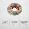 DETA 25m IP66 Heavy Duty Metal Braided Earth Screed Extension Lead